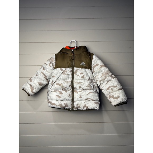 Snozu Other - Snozu Kids Puffer Jacket Camo Print Orange Fleece Lined Hooded Winter 2T